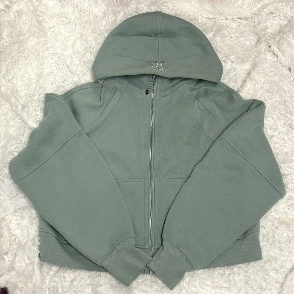Lululemon silver blue Oversized Scuba full zip hoodie jacket size XS/S